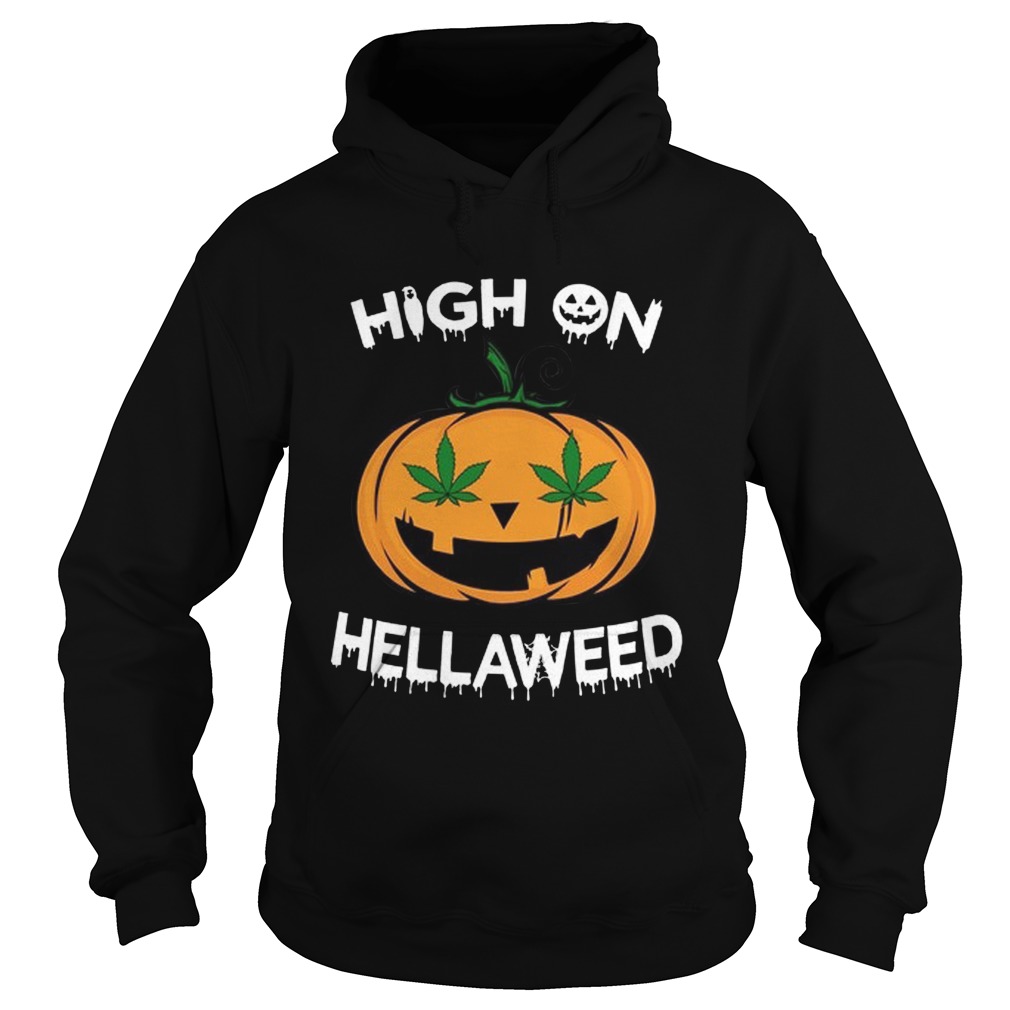 Weed Pumpkin High On Hellaweed Hoodie
