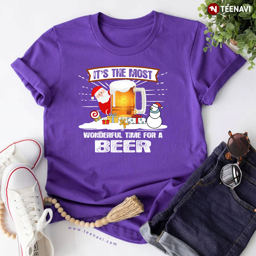 It's The Most Wonderful Time For A Beer Funny Christmas T-Shirt