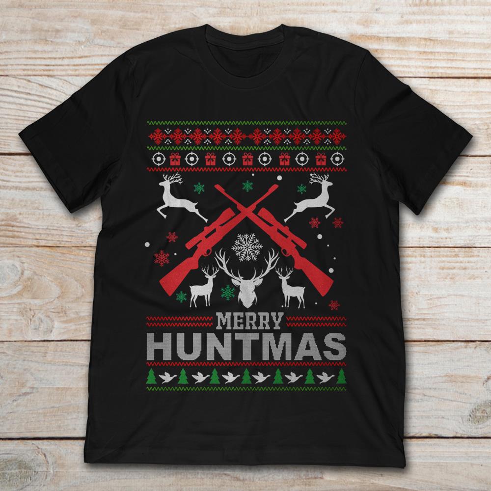 Merry Christmas Reindeer Huntmas Guns