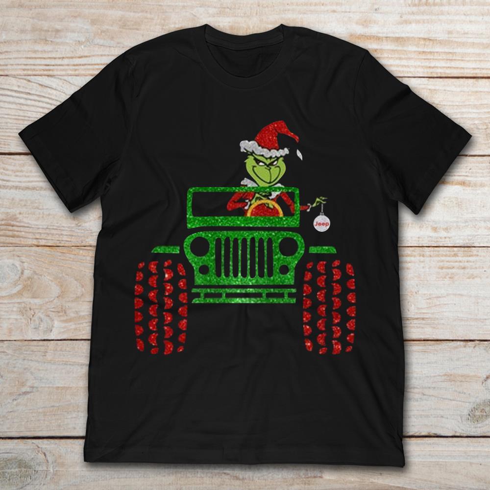 Grinch Driving Jeep Christmas