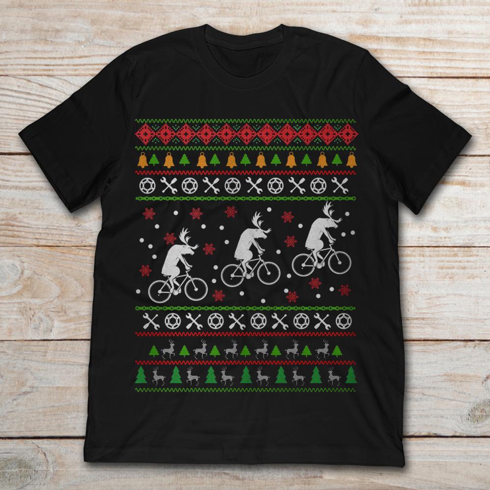 Reindeers Riding Bicycles Christmas