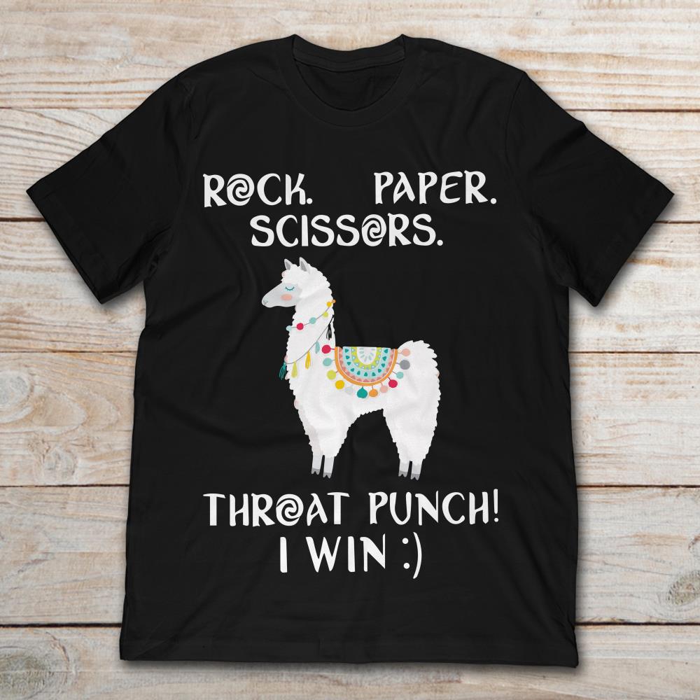 Llama Rock Paper Scissors Throat Punch I Win