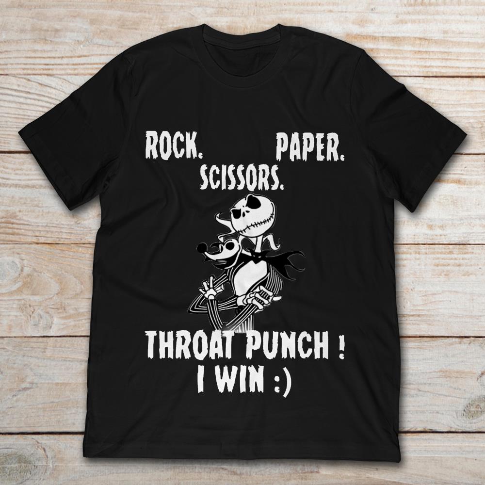Rock Paper Scissors Throat Punch I Win Jack Skellington T-Shirt