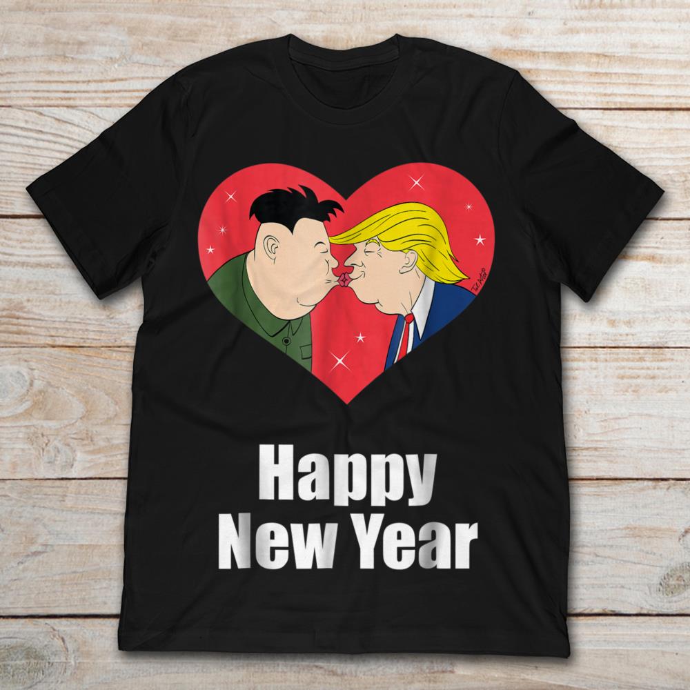 Happy New Year Funny Donald Trump And Kim Jong Un Meeting Cartoon Meme