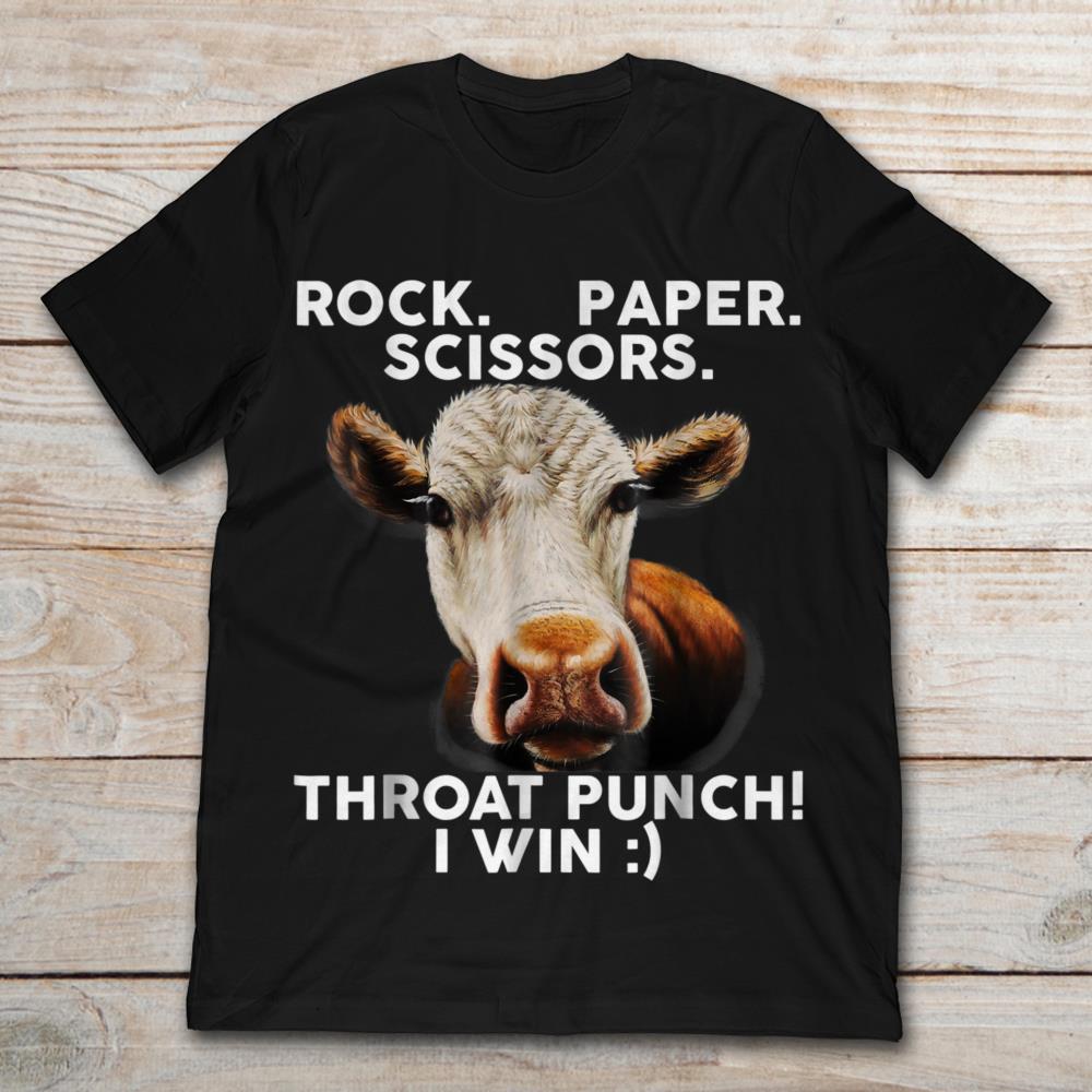 Cow Rock Paper Scissors Throat Punch I Win
