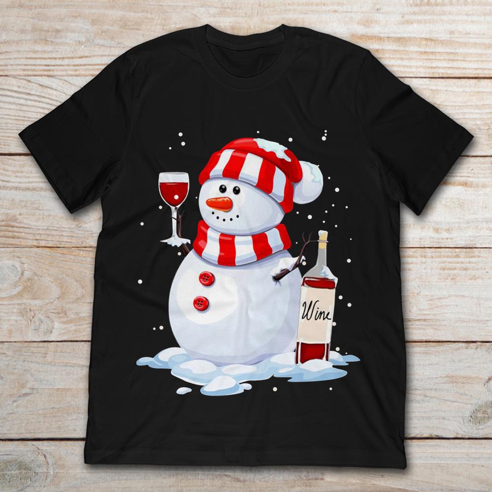 Christmas Snowman Drink Wine