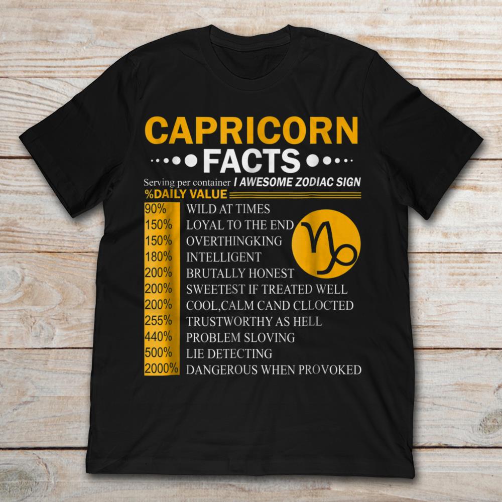 Capricorn Facts Serving Per Container I Awesome Zodiac Sign Daily Value