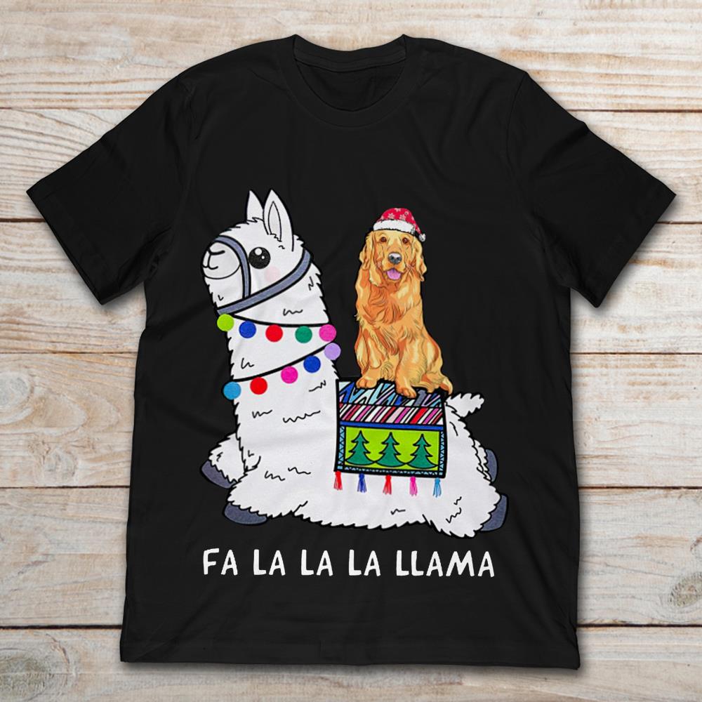 Golden Retriever Riding Llama Fa La La