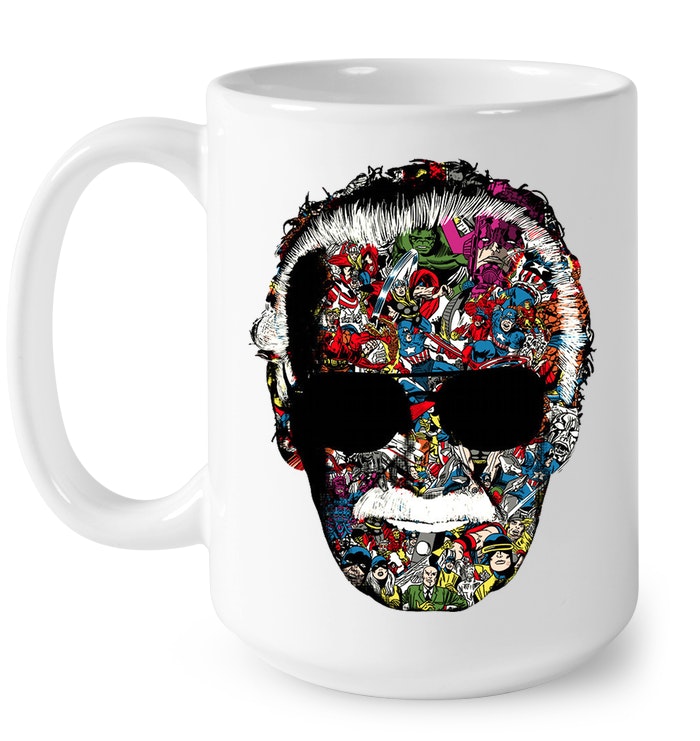 Marvel Head Stan Lee Stainless Steel Travel Mug - posterpict.com