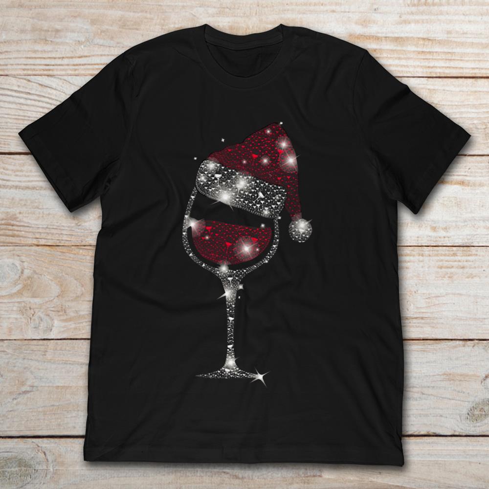 Glass Of Red Wine Santa Claus Christmas