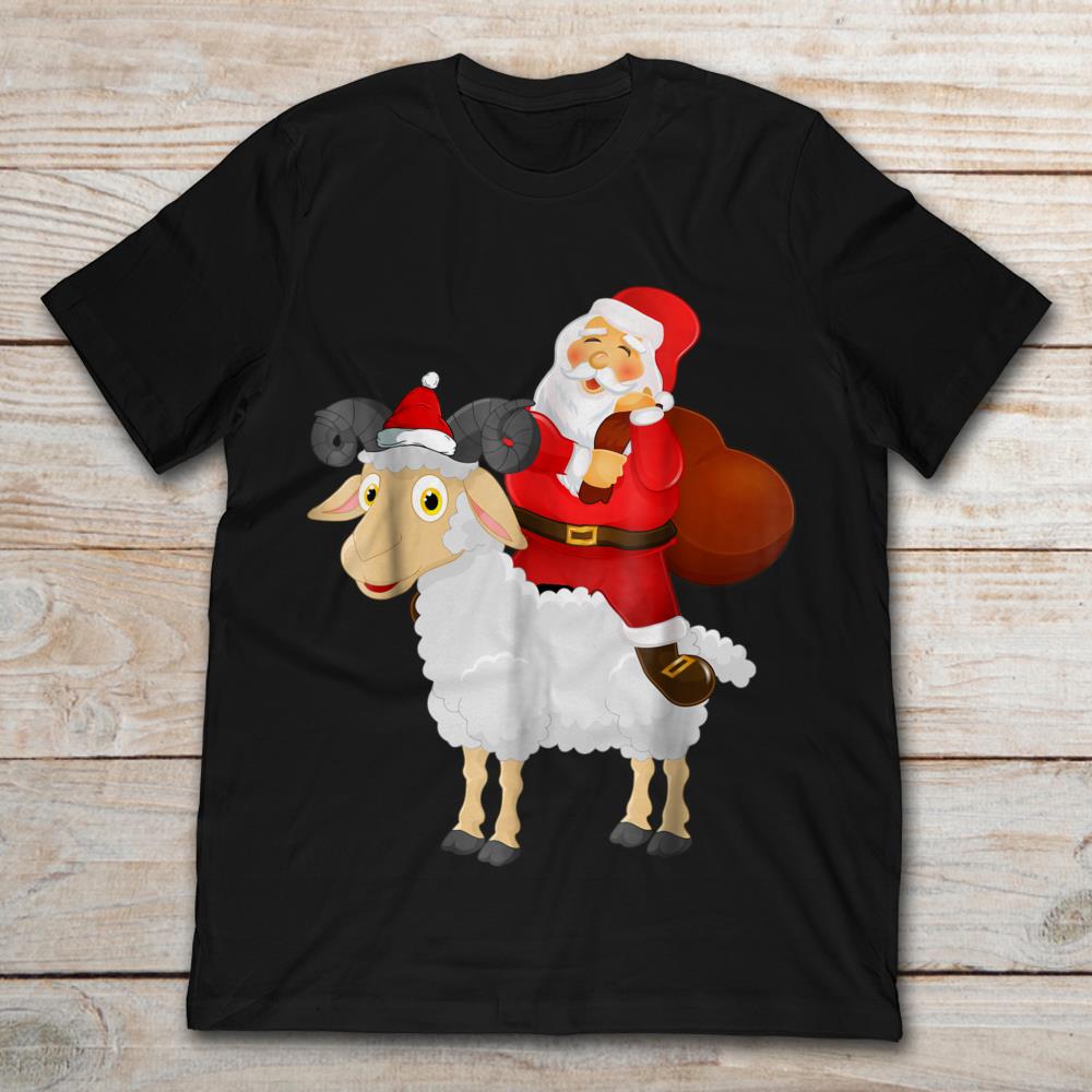 Santa Claus Riding Goat Christmas