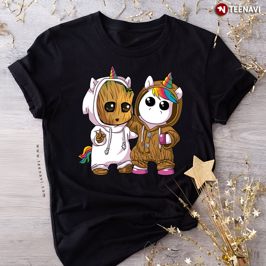 Baby Groot And Unicorn T-Shirt