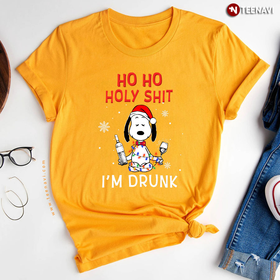 Snoopy Ho Ho Holy Shit I'm Drunk T-Shirt