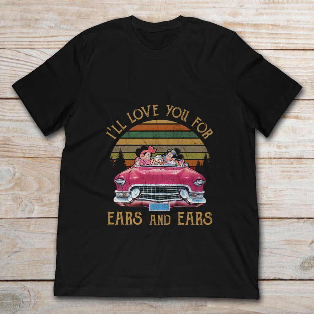Mickey Mouse And Minnie Mouse Driving Car I'll Love You Ears And Ears Vintage