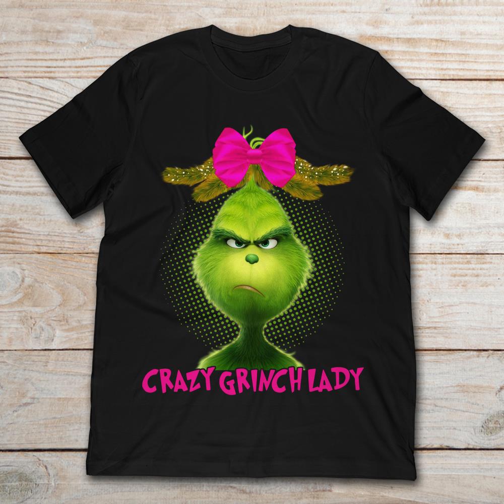 Crazy Grinch Lady With Pink Bow