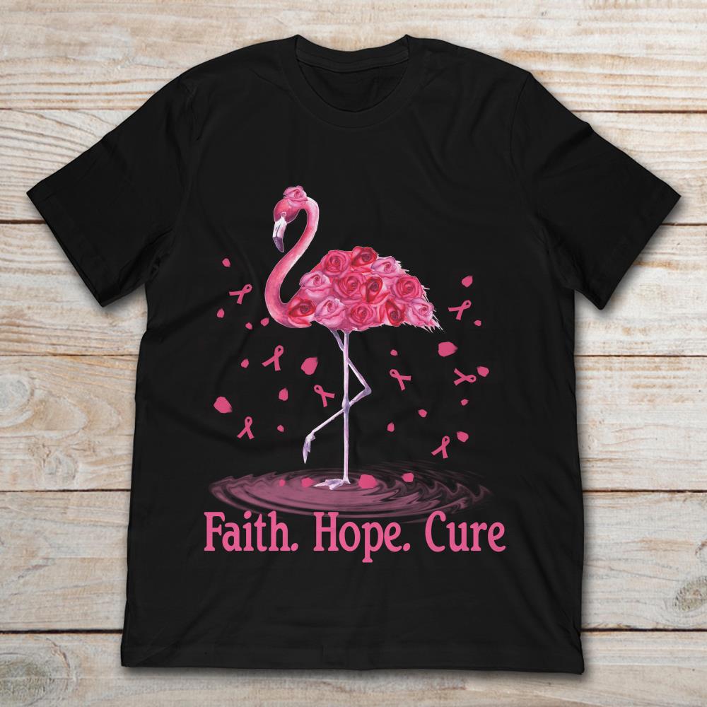 Breast Cancer Awareness Flamingo Faith Hope Cure