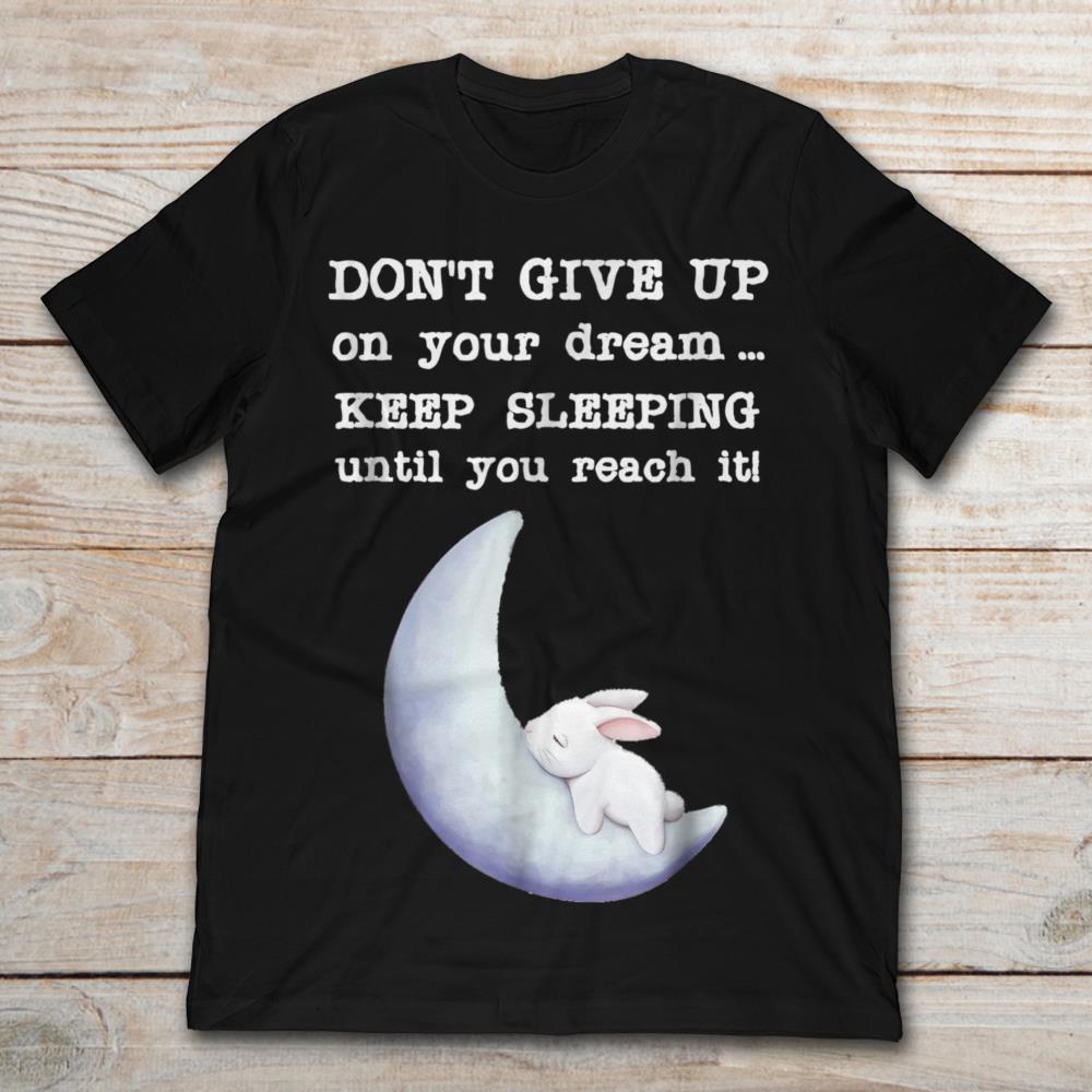 Animated Cute Rabbit Sleep On The Moon Don't Give Up
