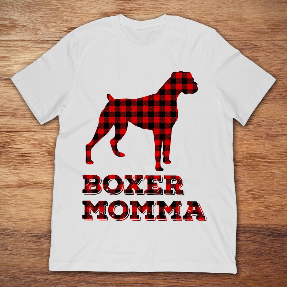 Red And Black Checkered Pug Dog Boxer Momma