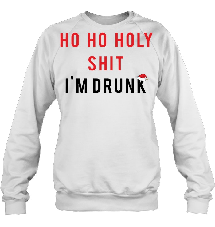 Vintage Clothing 99 Ho Ho Holy Shit Im Drunk Funny Party Drinking Crewneck Pullover Sweatshirt 8 oz.