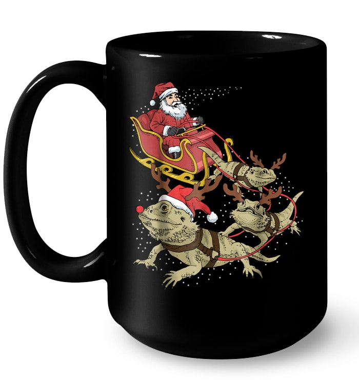 Santa Claus Riding Lizard Sleigh Christmas