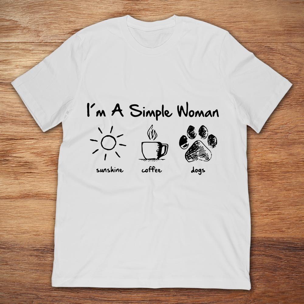 I'm A Simple Woman Coffee Dog And Chicago Cubs Shirt, hoodie, sweater, long  sleeve and tank top