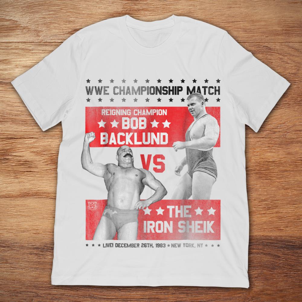 WWE Championship Match Bob Backlund Vs The Iron Sheik Wrestling T-Shirt S Small