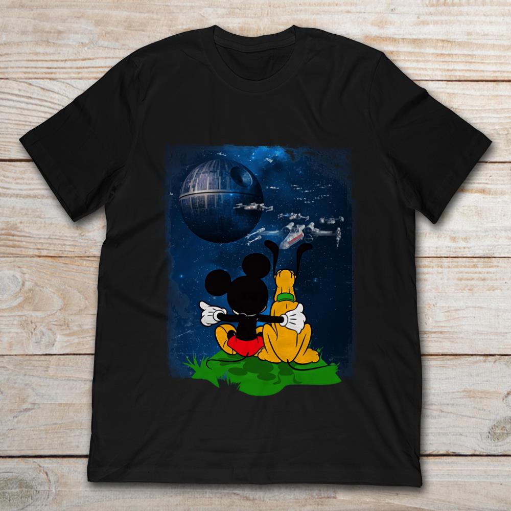 Mickey Mouse And Fluto Seeing Star Wars