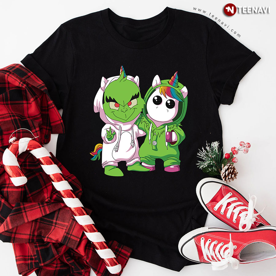 Baby Grinch And Unicorn We Are Best Friend T-Shirt