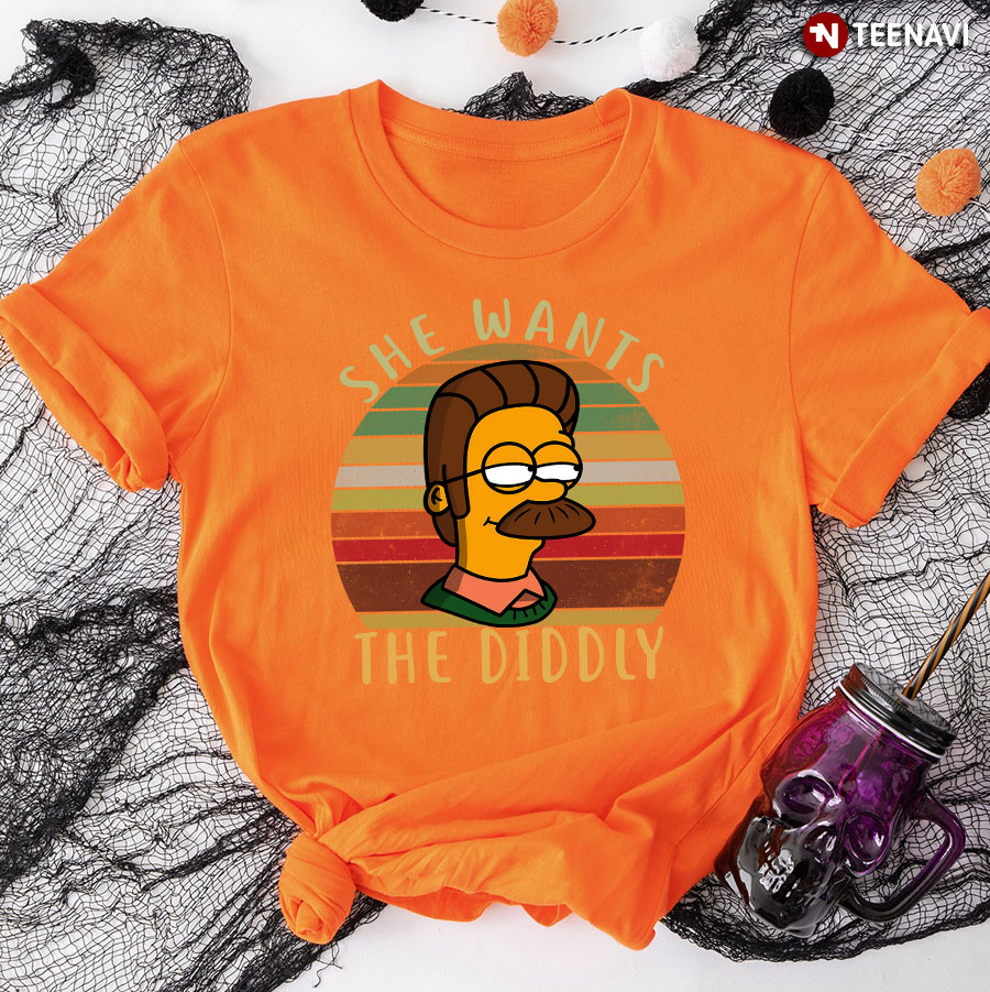 The Simpsons Ned Flanders She Wants The Diddly Vintage T-Shirt