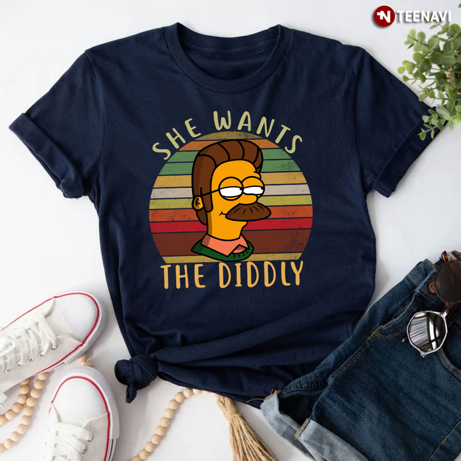 The Simpsons Ned Flanders She Wants The Diddly Vintage T-Shirt
