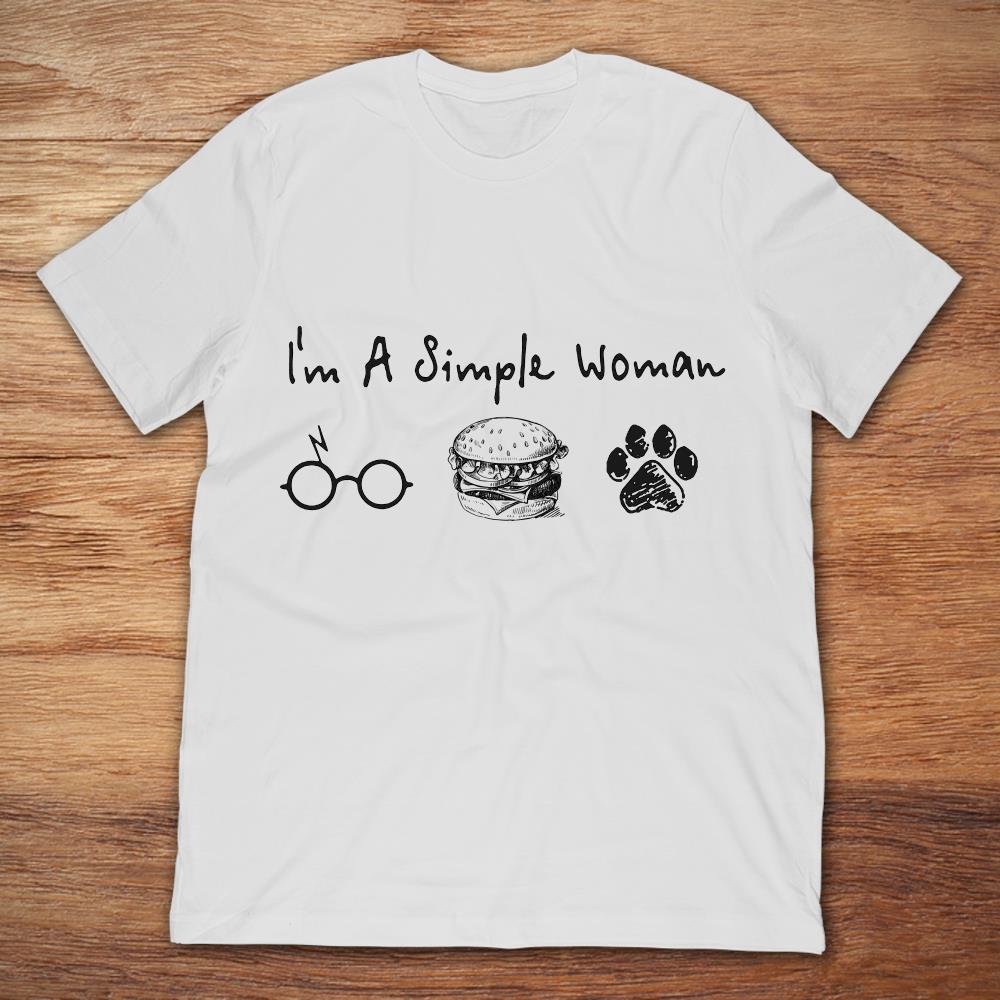 I'm A Simple Women  Loving Harry Potter Hamburger And Dog