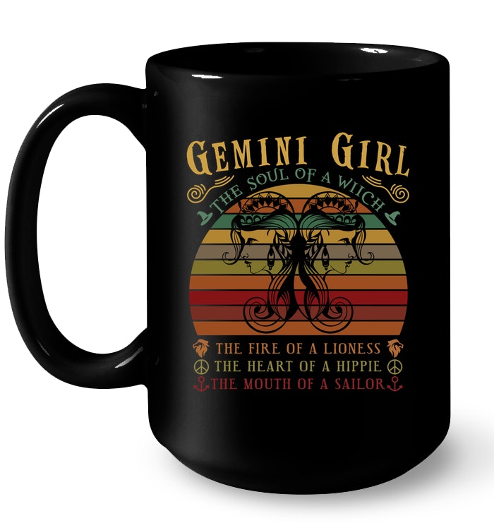 Gemini Girl The Soul Of Witch The Fire Of A Lioness The Heart Of A Hippie Mug