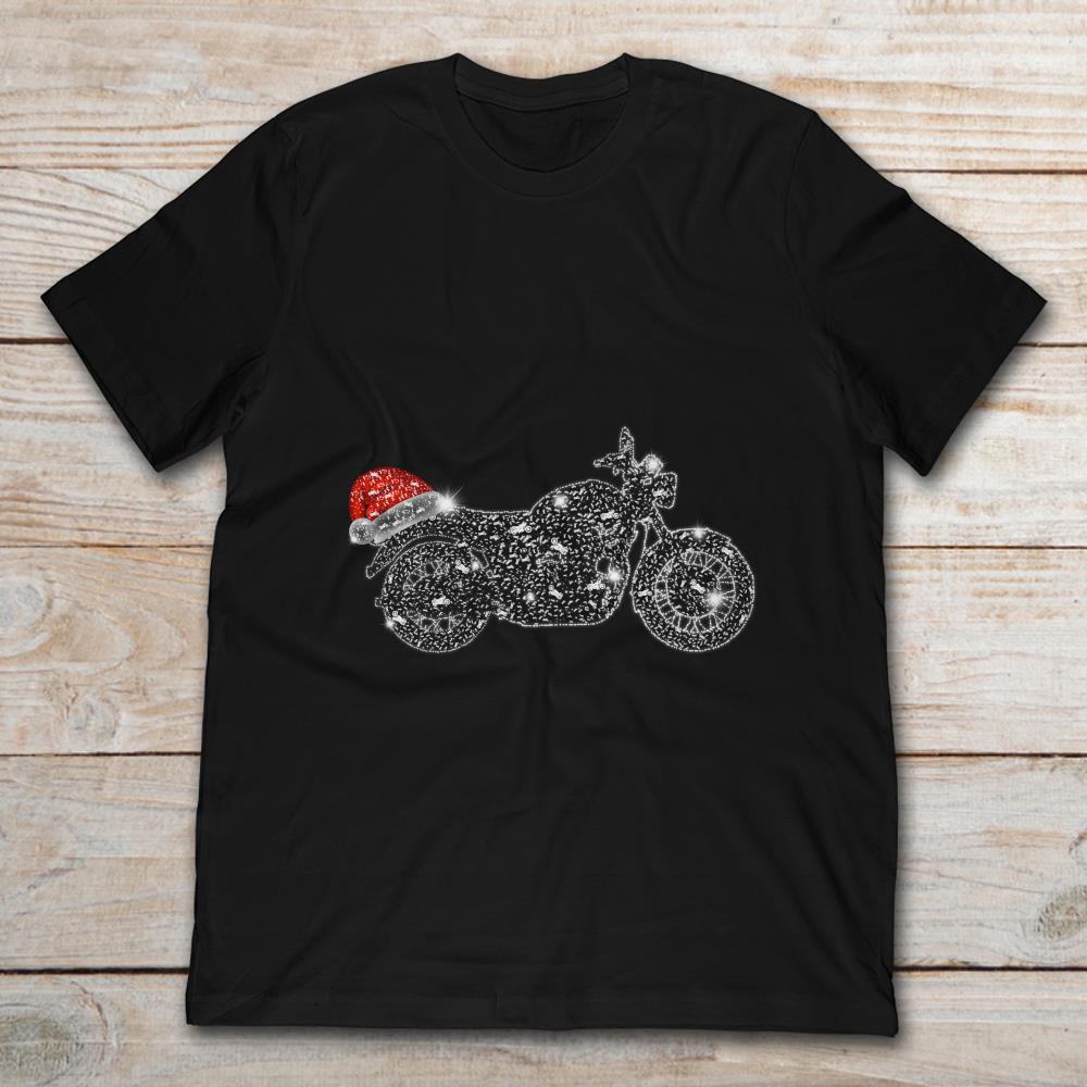 Rhinestone Motorcycle With Santa Claus Hat