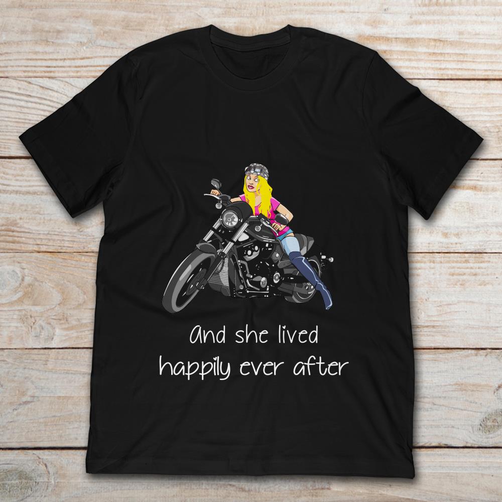 Cool Girl On Motorcycle And She Lived Happily Ever After