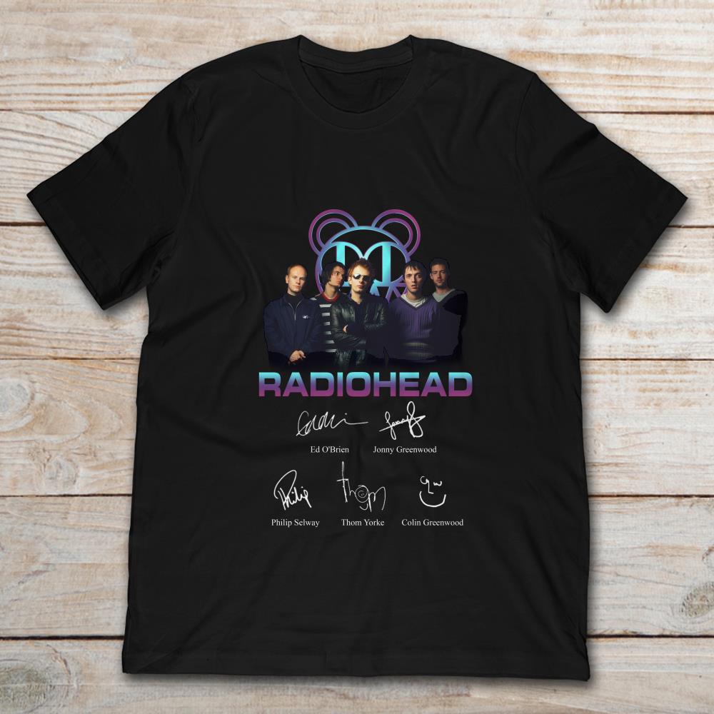 Radiohead Band With Blinky Bear Logo Signature
