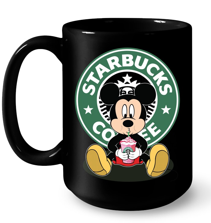 Disney Mickey Mouse Drinking Starbucks Coffee T-Shirt - TeeNavi