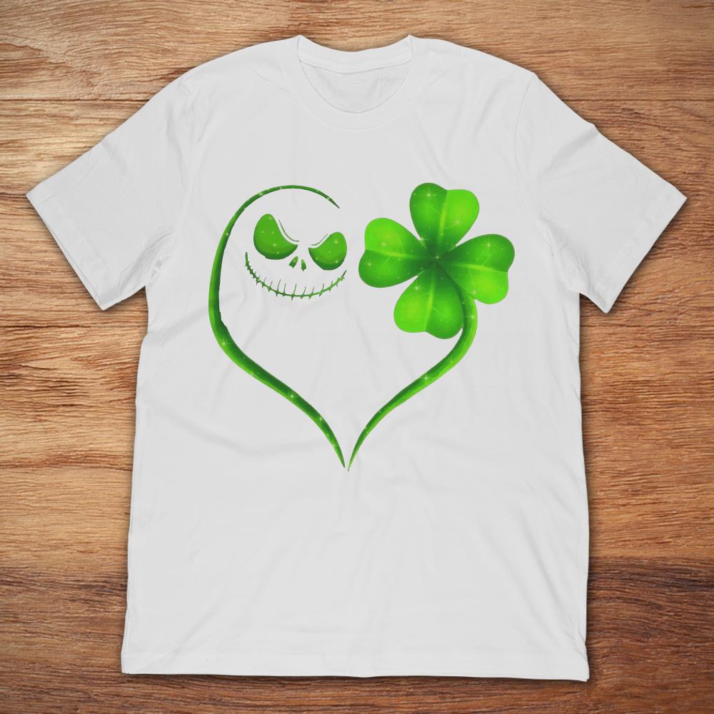 Jack Skellington Irish Heart Four-leaf Clover T-Shirt