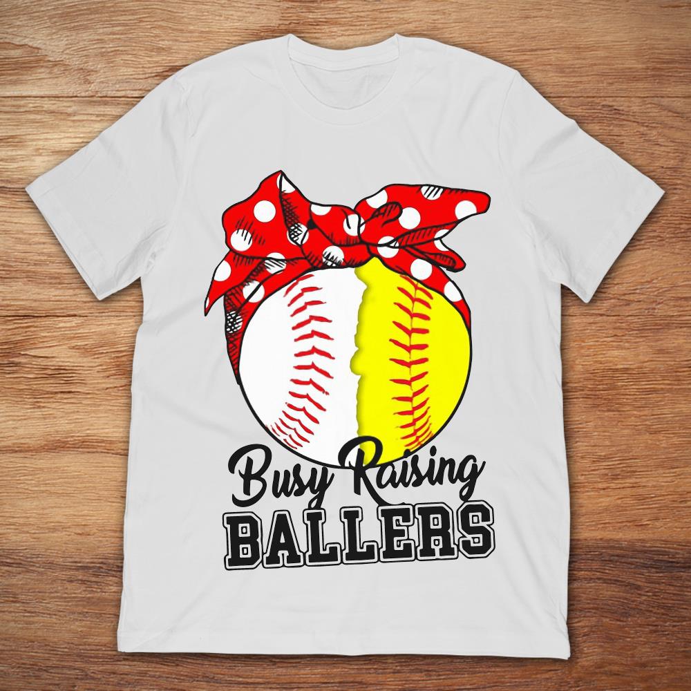 Busy Raising Ballers Softball Mom Red Bandana