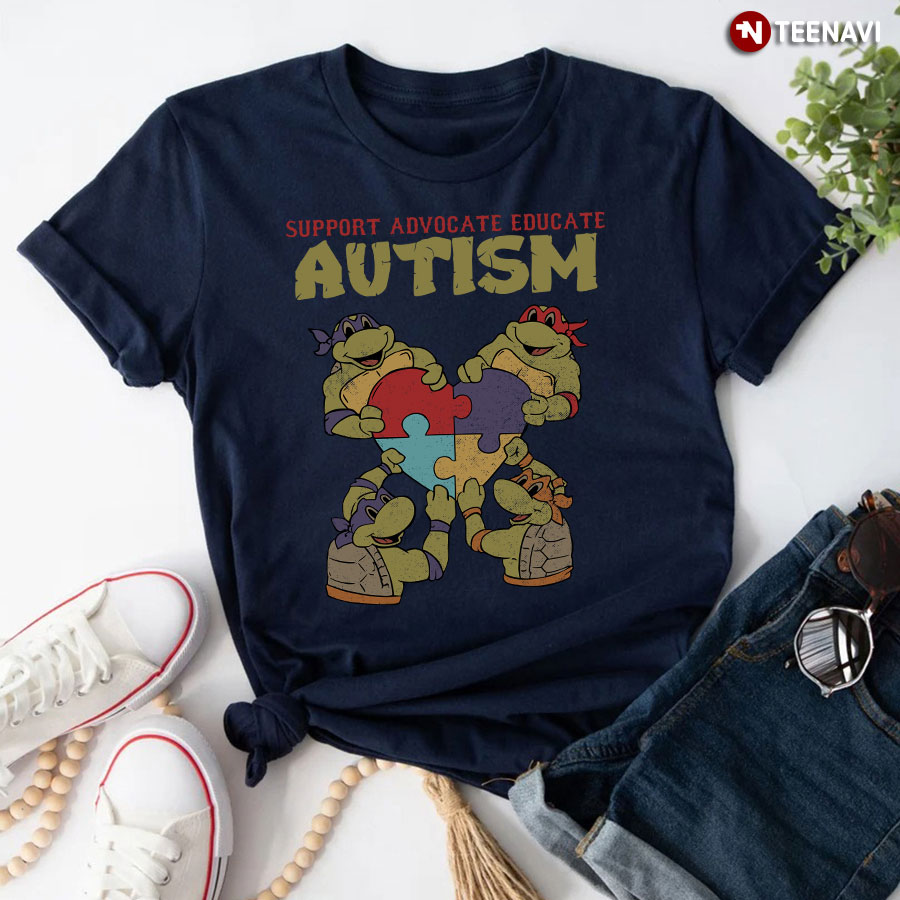 Teenage Mutant Ninja Turtles Support Advocate Educate Autism T-Shirt