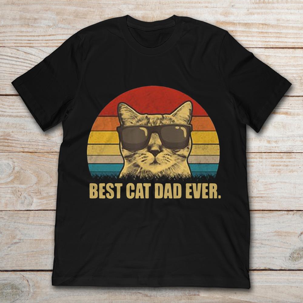 Best Cat Dad Ever Funny Cat Wearing Glasses