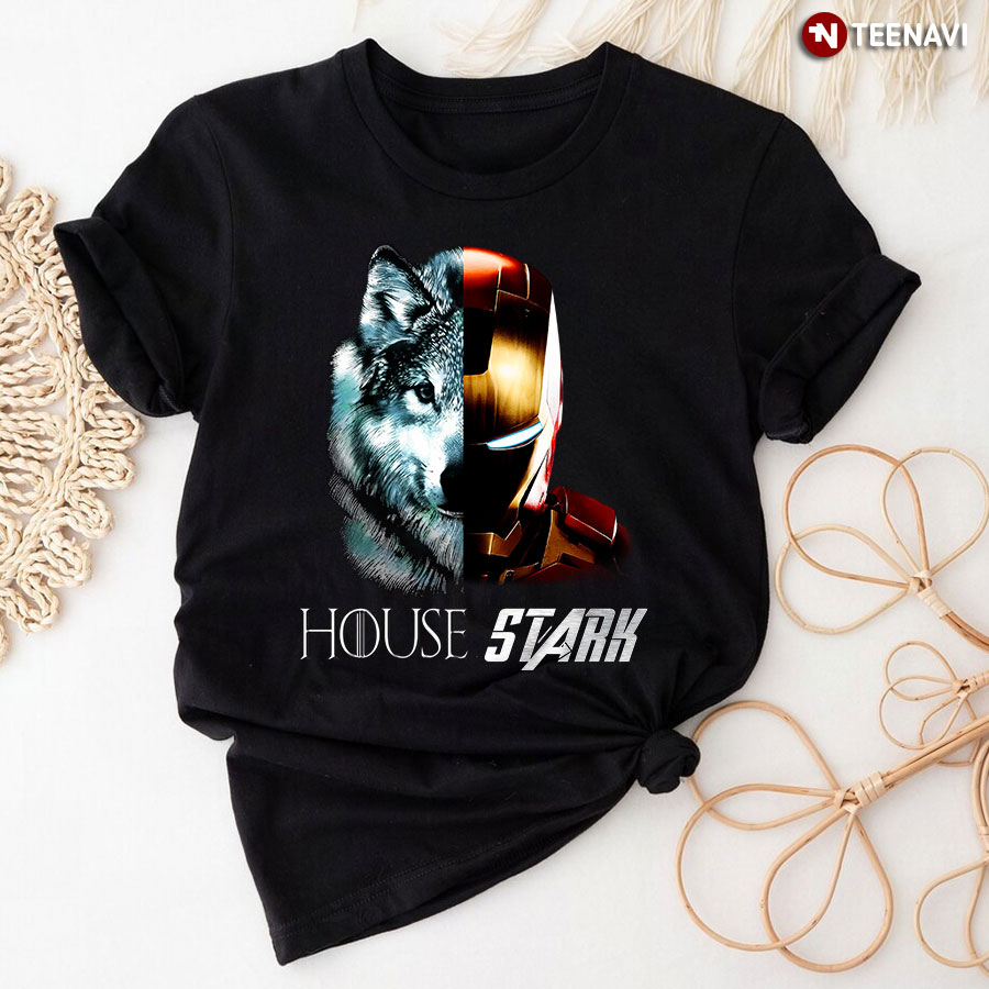 Game of Thrones House Stark Wolf Tony Stark Iron Man T-Shirt