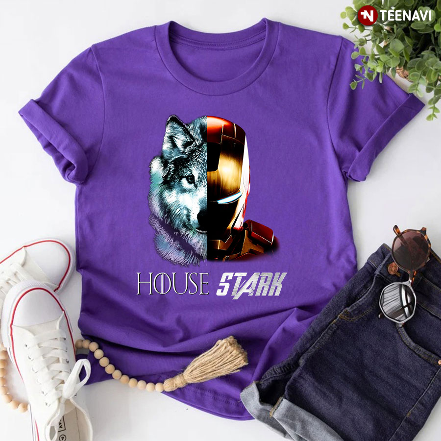 Game of Thrones House Stark Wolf Tony Stark Iron Man T-Shirt