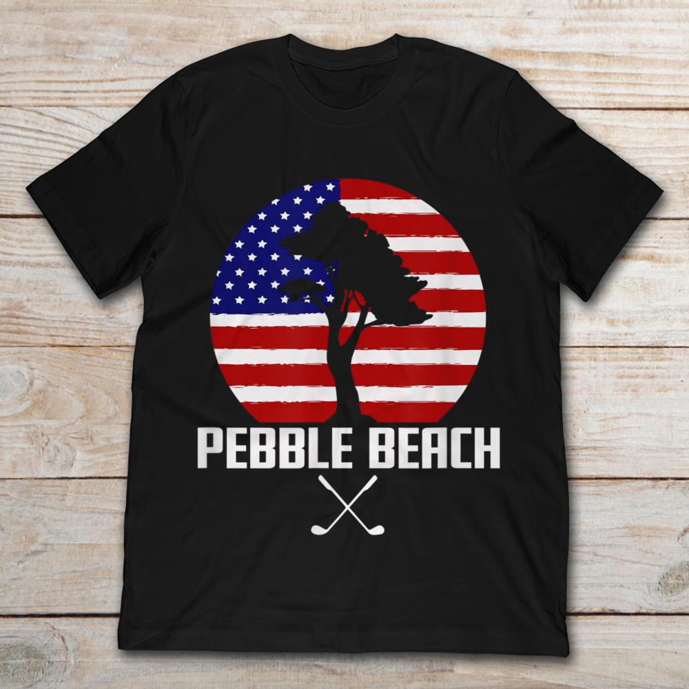 Golf Pebble Beach American Flag