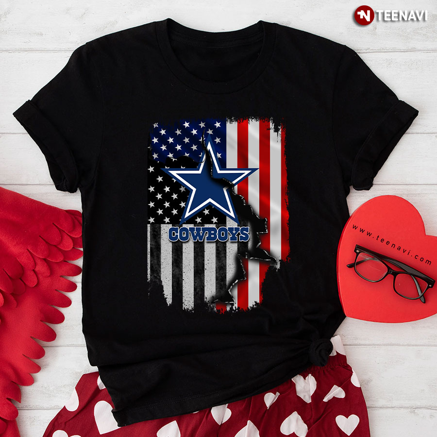 Dallas Cowboys Inside American Flag T-Shirt