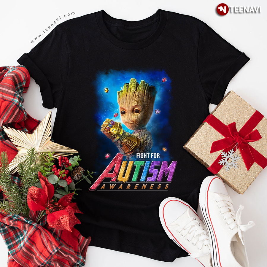 Baby Groot Fight For Autism Awareness The Avengers T-Shirt