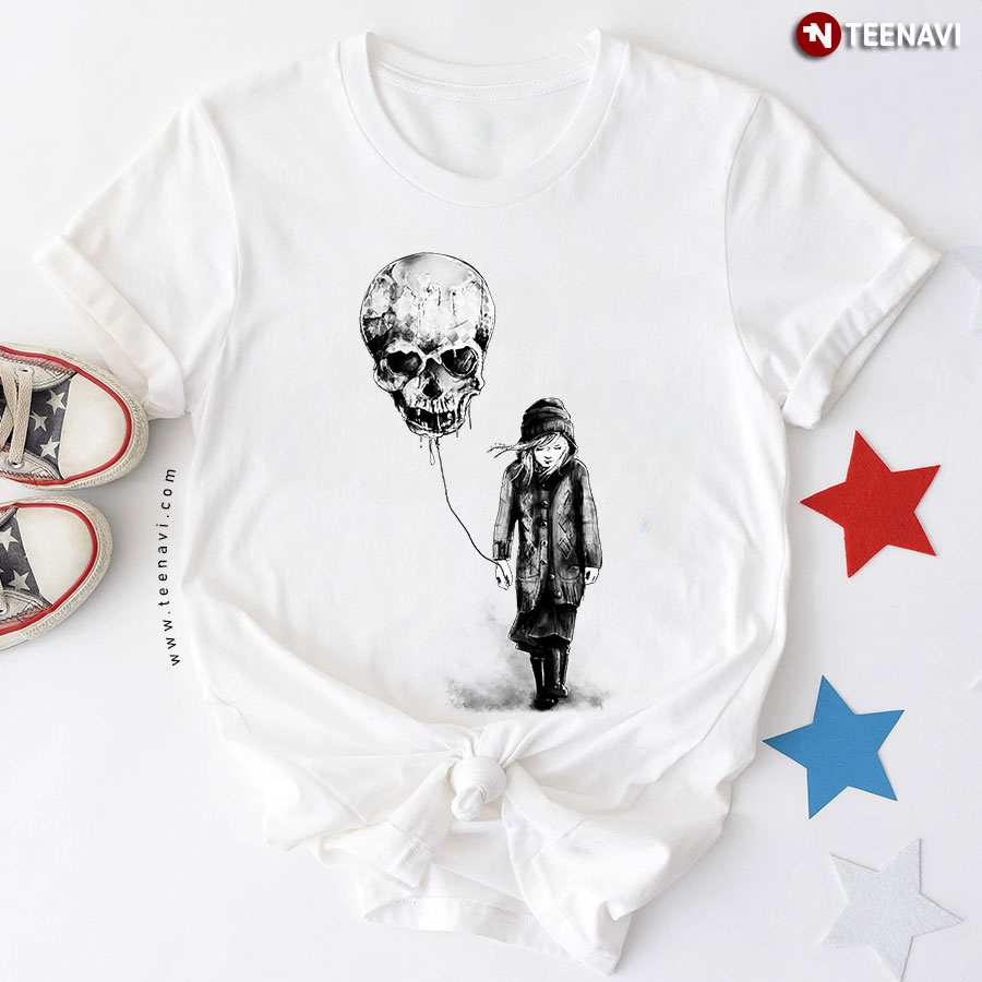 Skull Balloon Depressed Girl T-Shirt