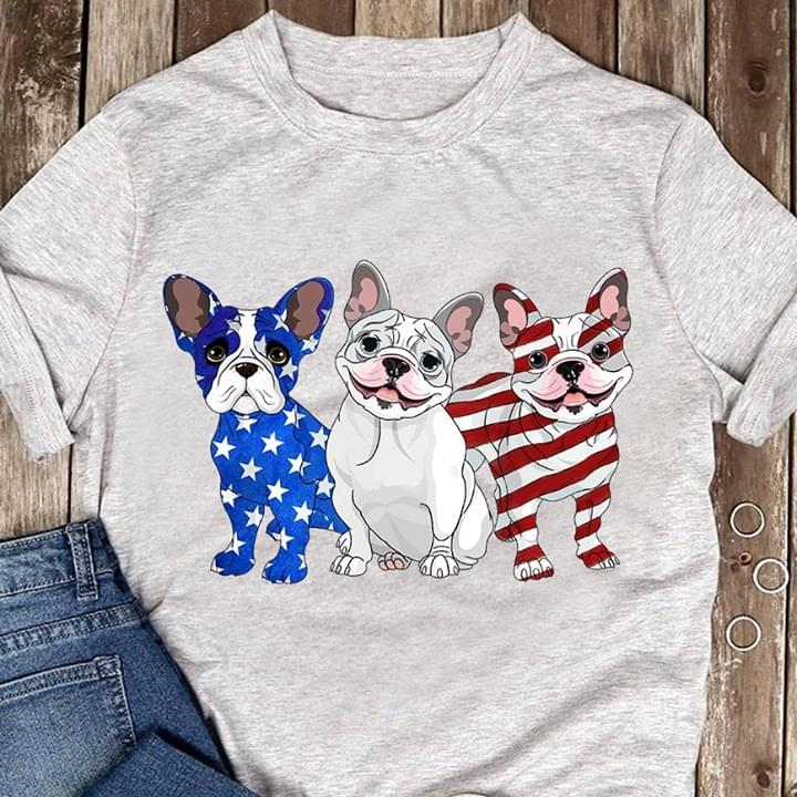 French Bulldog Flag American Independence Day