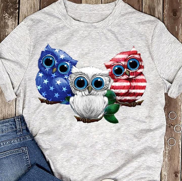 Owls Flag American Independence Day