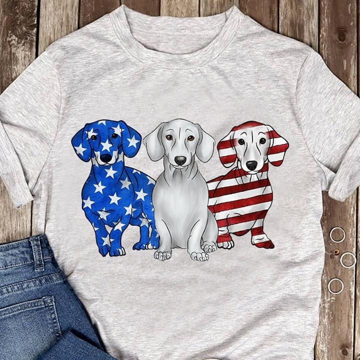 Dachshund American Flag Independence Day
