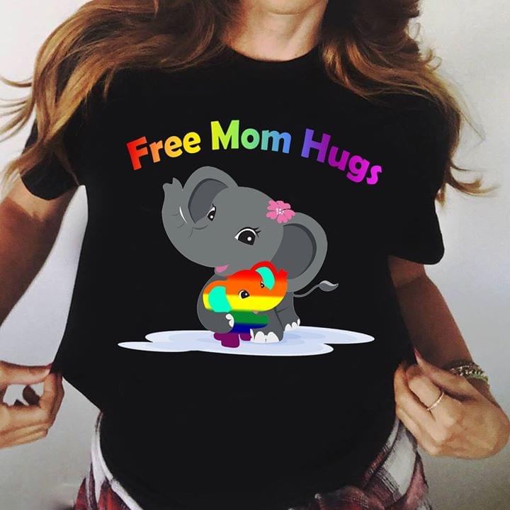 Free Mom Hugs Funny LGBT Elephant